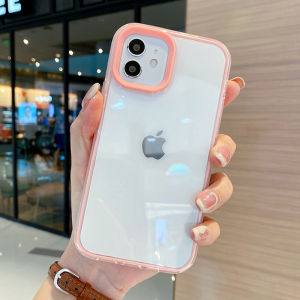 Soft TPU Shockproof Protect Phone Cover Case for IPhone 11 12 13 14 15 16 Pro Max 3 IN 1 Candy Colors Transparent Silicone Phone Case For iphone 16 Pro