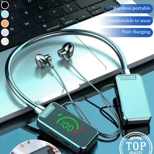 Wireless Headset In-ear Double-click to Switch Neck-hanging Headphones Upgrade Light Effect Mode