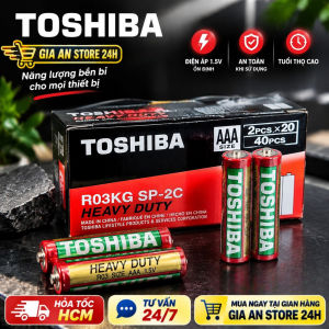 Hộp 40 viên Pin đũa AAA Toshiba R03KG chính hãng - Pin carbon - Pin không sạc