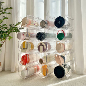 Multi-Tier Transparent Stackable Dustproof Water Cup Storage Rack Kitchen Fridge Wine Holder Storage Rack
