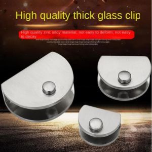 Glass Clip Clamp Support Shelf Bracket For Home Bathroom  Set Of 2pcs