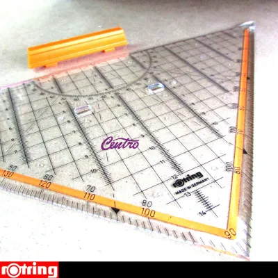 Rotring Triangle Ruler Penggaris Segitiga Pegangan Centro 32cm Asli Original Dewa