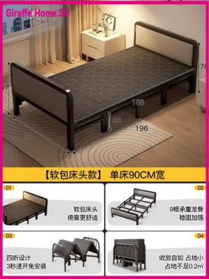 Folding Bed 2026 New Model Home Use Indoor Outdoor Simple Single Bed Dorm Rental Apartment Balcony Nap Comfortable Stable Folding Bed