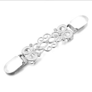BECORATE Fashion Shawl Clip European American Retro Sweater Clip Womens Diamond Buckle Anti-exposure Brooch