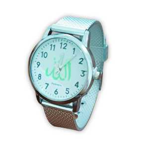 Jam Tangan Islami Pantronic Motif Rantai Silver Glow In The Dark JT5600