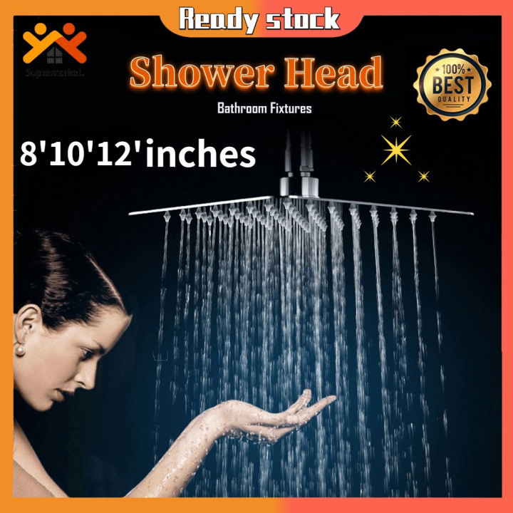 NearMoon Rain Shower Head With 11'' Adjustable Arm, High Pressure Stainless Steel Rainfall Shower, Ultra-Thin Design - Pressure Boosting (10 Inch, Nickel - View #6