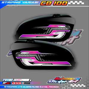 STRIPING VARIASI HONDA CB 100  / STICKER LIST VARIASI MOTOR HONDA CB 100 CUSTOM NAMA