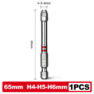 1/3/6PCS 65-100mm H1.5/H2/H2.5/H3/H4/H5/H6 Stronger Magnet Hex Driver Bits Heat-Treated Alloy For Electric Drills Screwdrivers & Wrenches for DIY & Professional Use