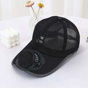 Solar Powered Sun Visor Hat with Cooling Fan USB Rechargeable Breathable Outdoor Fan Hat for Cycling Fishing Gardening Running Sports Lightweight Portable Mesh Sun Hat Anti UV Summer Men Women
