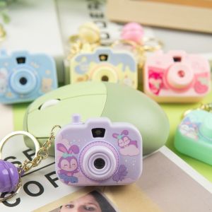 Sanrio Mini Luminous Imitation Camera Cinnamon Dog Cute Cartoon Kuromi School Bag Keychain Pendant Toy Childrens Gift