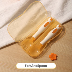 Baby Shine Set Sendok Garpu Anak Bayi Silikon Peralatan Makan Bayi Free Kotak Training Spoon And Fork