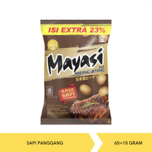 Snack Camilan Kacang / Roated Peanut Mayasi 65 Gram Bawang Sapi Jagung Bakar Pedas