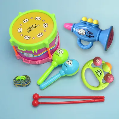 5pcs/set Musical Instrument Kids Music Toys Roll Drum Musical Instruments Toy for Children (Random Color)