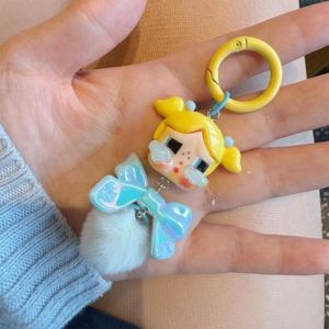 Anime Powerpuff Girls X Crybaby Keychain Bag Phone Charm DIY Pendant Hanging Key Decoration Best Friend Gift