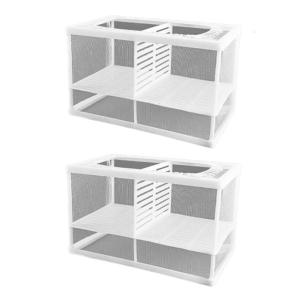 2pcs bể nuôi cá bể nuôi với an toàn Núm hút cao su bé cá cách nhiệt Net cho chiên và tôm sinh sản nở
