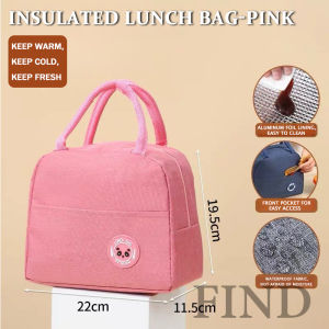 FIND Bento Bag Lunch Box Bag Thick Warm Meal Bag Large Capacity Student Portable Insulated Lunch Bag