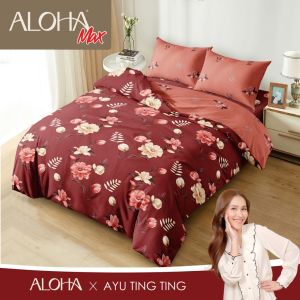 Bedcover Set Aloha Max x Ayu Ting Ting King 180x200 - Sprei Tinggi 25 Paket Lengkap Adem & Halus