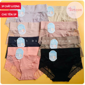 ComBo 3 Quần Lót Cotton Phối Ren Lưng Cao Ôm Bụng Cao Cấp  Quần Chíp Nữ Big Size Cạp Cao - Nội Y Đồ Lót : Beteen