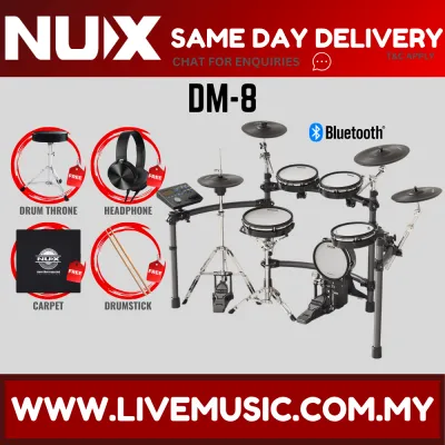 NUX DM-8 5 Piece Professional Digital Electronic Drum Set With Amplifier ( DM8 DM 8 )