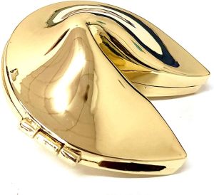 Custom Personalized Metal Fortune Cookie for Weddings Contains Your Personalized Fortune Cookie Paper Message Great Gift For Couples Metallic Gifts & Keepsake (5.2cm*5.2cm)