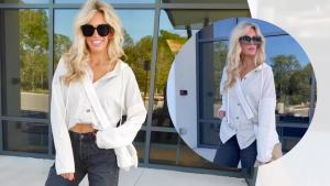 SHEWIN Oversized Sweatshirt for Women Loose Fit Casual Long Sleeve Button Hooded Sweatshirts Hoodies with Pocket