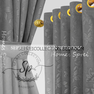 Gorden Minimalis Gorden Jendela dan Pintu Motif Polos Embos Bahan Katun Microstar