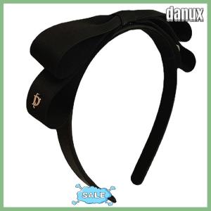 danux French Vintage Bowknot Hair Band Solid Color Bow Hairband For Girls Minimalist Fashion Head Hoop Hair Accessories