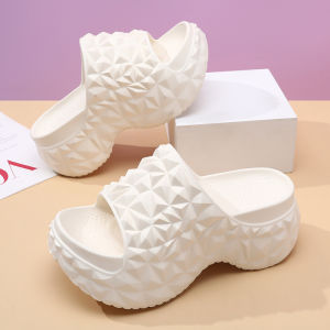 [Free Shipping] High-Heeled Sandals For Women Exuding A Sophisticated Style. Perfect For Summer Wear These Thick-Soled Height-Increasing One-Strap Sandals Are Non-Slip Durable Breathable And Made Of EVA Material