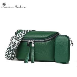 Nữ hoài cổ Túi đeo vai với dây bản rộng túi xách thời trang túi có khóa kéo đóng cửa đơn giản ví đeo Vai Túi thường ngày với Bộ ví