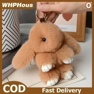 WHPHous 15cm Rabbit Fur Keychain Women Bag Car Key chain Pendant Decoration Jewelry Bags Hangings Accessories Gifts