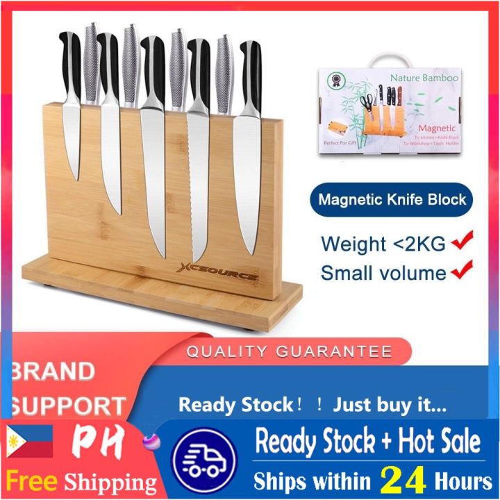 Knife Block Natural Bamboo Holds with Powerful