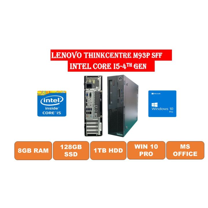 LENOVO THINKCENTRE M93p DESKTOP i5-4th Gen 8GB RAM 128GB SSD (OS