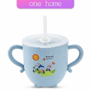 One Home แก้วหัดดูด กันกระแทก มีฝา  ขนาด  280ml Kids Utensils