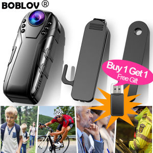 Boblov L02 Body Mini Sports Action Wearable Worn Police Camera Night Vision HD 1080P 9H Recording 256GB Motion Detect DVR Video Audio Recorder BodyCam Actioncam Camcorder Motorcycle Dash Cam For Vlogging