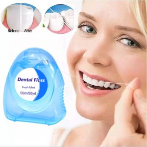 50m Portable Dental Floss Care for Oral Clean Roll Dental Floss Mint Flavored Ultrafine Dental Floss