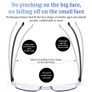 Ultraclear frameless edgecut smart zoom reading glasses