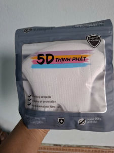 Khẩu trang y tế 5D Thịnh Phát 3 lớp kháng khuẩn kháng giọt bắn chống tia UV hộp 10 gói 100 chiếc