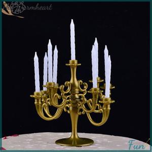 【The Warmheart】 1Set Candles and Candlestick Birthday Party Cake Candle Holders Toppers Decor