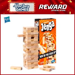 Jenga Game Classic Hardwood Block  Party Games for Ages 6+ Family Games for 1+ Players 100% Authentic Hasbro