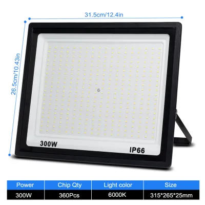 Upgraded LED Flood Light Spotlight 50W/100W/150W/200W300W Daylight IP66 Waterproof Wall Street Light Outdoor Lighting