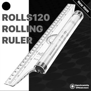 ROLLS120 Rolling Ruler Versatile 12-Inch Measuring and Drafting Tool for Squares Angles Parallel Line Drawing Roller Ruler Rolling Parallel Ruler
