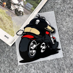 Motorcycle Rider Reflective Sticker Decor Motor Bike Electric Vehicle Scooter Body Front Windshield Riding Helmet Decal Accessories for Honda Vespa Yamaha