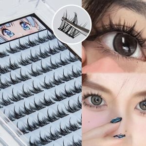 BAIXL Lashes Extension False Cluster Eyelashes Fluffy Makeup Self-adhesive Lash Clusters Fairy Long Lasting Adhesive Fake Eyelashes Women/Girls