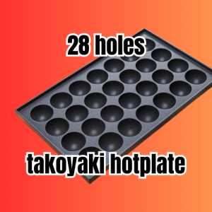 28-Hole Takoyaki Pan (4CM) – Non-Stick Gas Stove Plate | Durable Iron | Japanese Street Food Maker | Cooking Plate Only (No Burner)