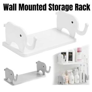Multifunction Punch-free Elephant Bathroom Shelf Home Decor Wall-mounted Kitchen Storage Rack