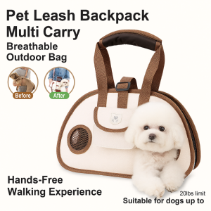 Pet Dog Carrier Breathable Pet Outdoor Backpack Adjustable Pet Strap Outing Dog Leash Dog Harness 2 In 1