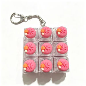 Keyboard Fidget Keychain 9 Key Clicky Keys Mechanical Switch ASMR Sound Stress Relief Pocket Bag Pendant Gift