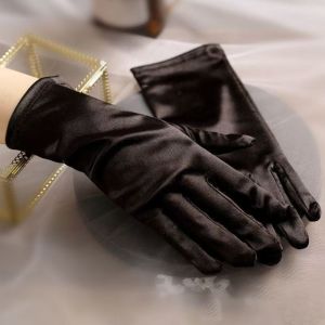 JING Five Finger Bridal Gloves Lolita JK Pearl Wedding Gloves Elegant White Black Dance Mittens Women Girls