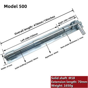 13/19inch Ground Latch Heavy Duty Gate Latch Solid Ground Bolt Φ18 Solid Welded Iron Door Bolt