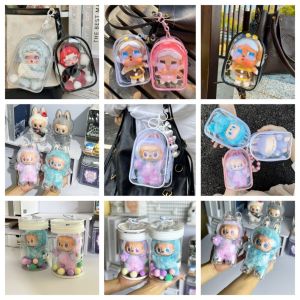 ZHUJI ป๊อปมาร์ท ฝาครอบป้องกัน V3 ลาบูบู ซีรีส์ V3 ของสะสม ฝาครอบกันฝุ่นโปร่งใส ซีรีส์ LABUBU3 การ์ตูน กระเป๋า PVC Ita ของขวัญสำหรับเด็ก